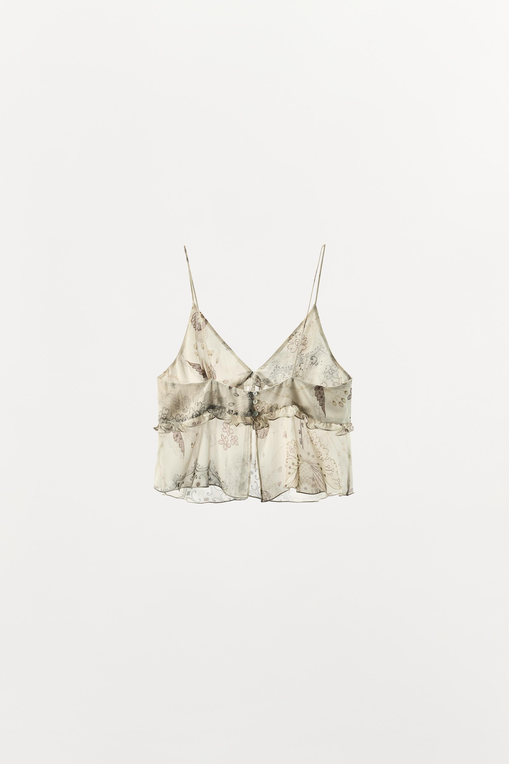 RUFFLED PRINTED CAMISOLE